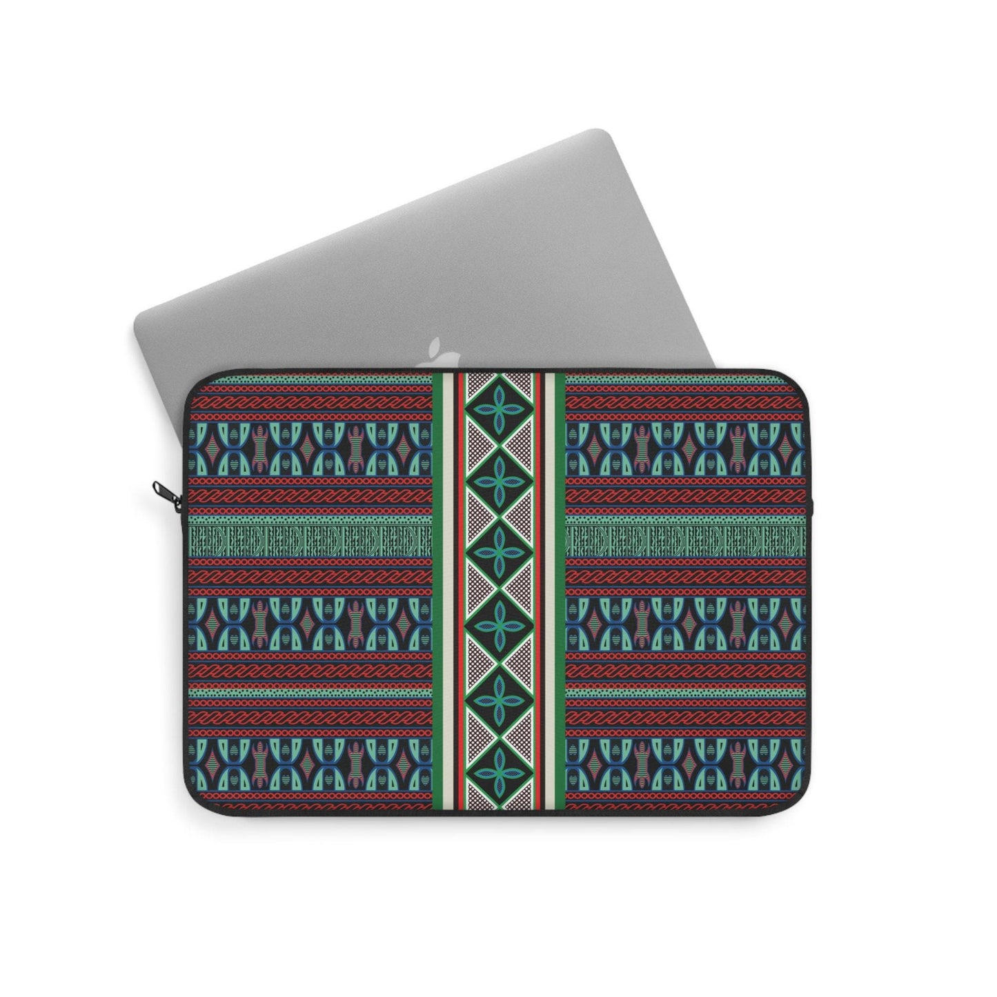 Aqua Red Toghu with Strip Laptop Sleeve - Front Print, Pro Macbook Air Sleeve