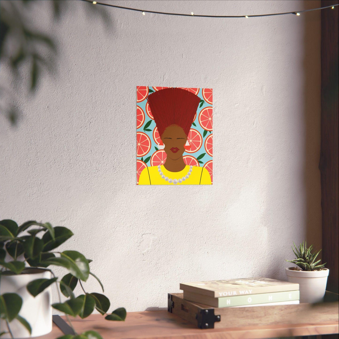 Nef with Red Hair on Grapefruits Premium Matte Vertical Posters
