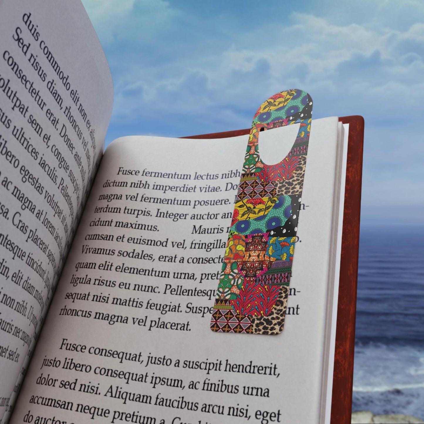 African Ankara Print Bookmark, Aluminum Page Marker, Book Lover Gift