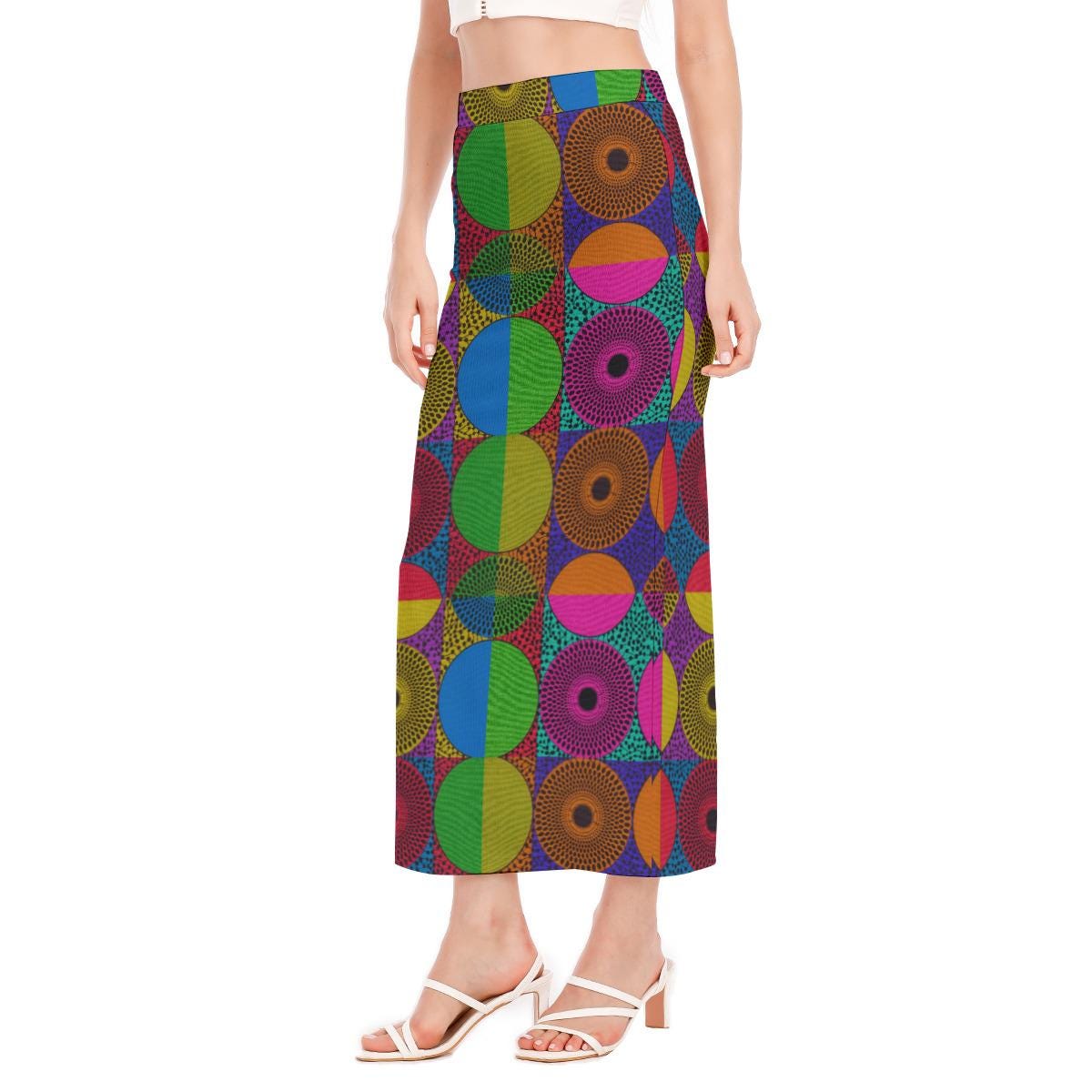 Circle Ankara Maxi Skirt: Women's African Print Side Slit
