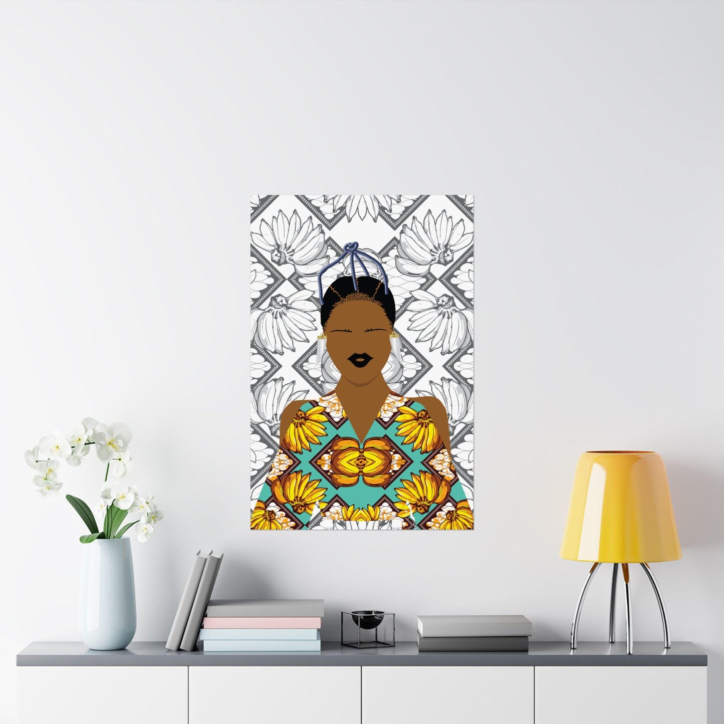 Havana Banana on White Bananas Premium Matte Vertical Posters