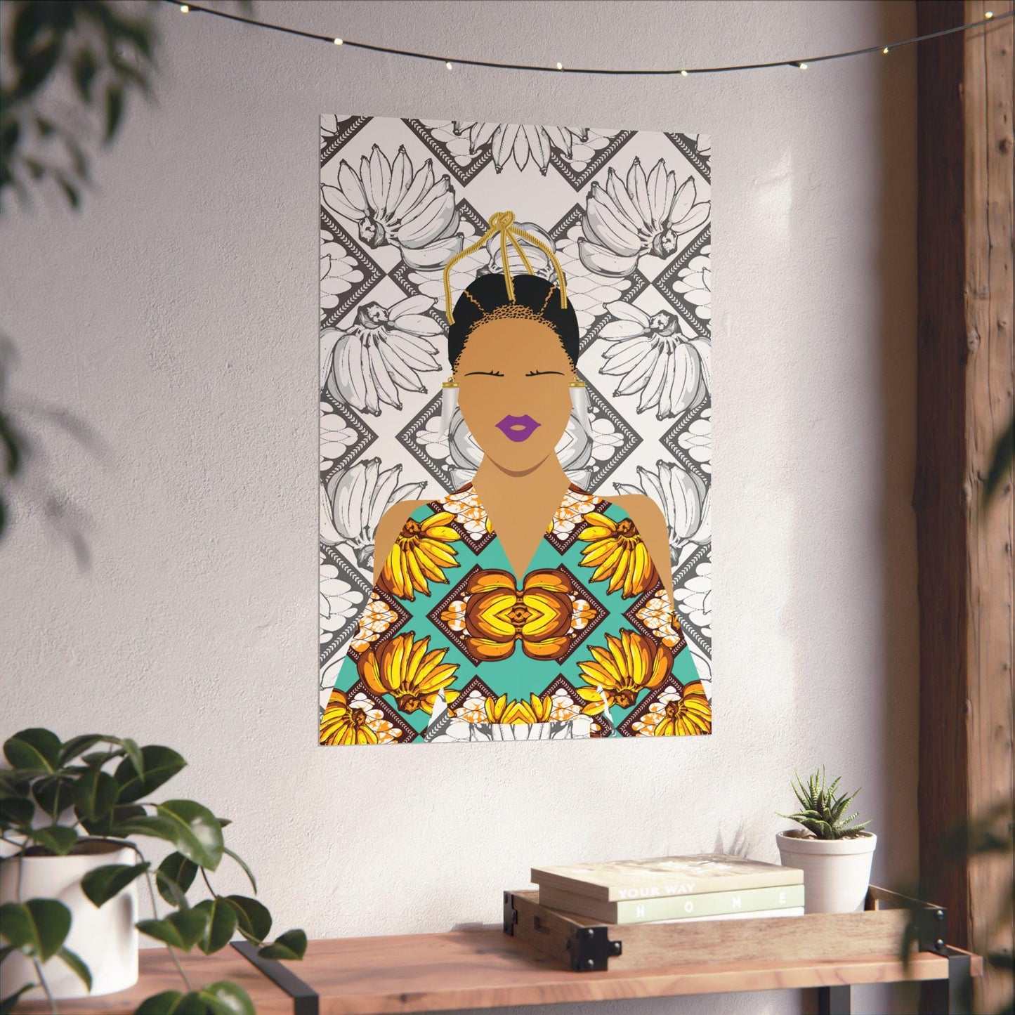 Havana Banana on White Bananas Premium Matte Vertical Posters