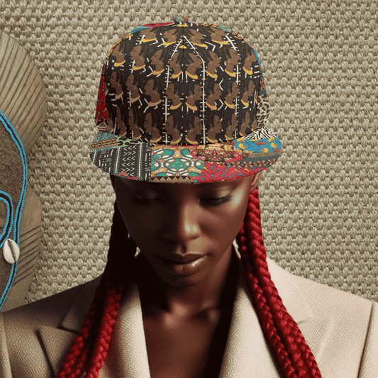 African Print Snapback Hat: Lady Kongossa AnkaraPrint, Adjustable, African Print  Flat Brim, Ready to Ship (Copy)