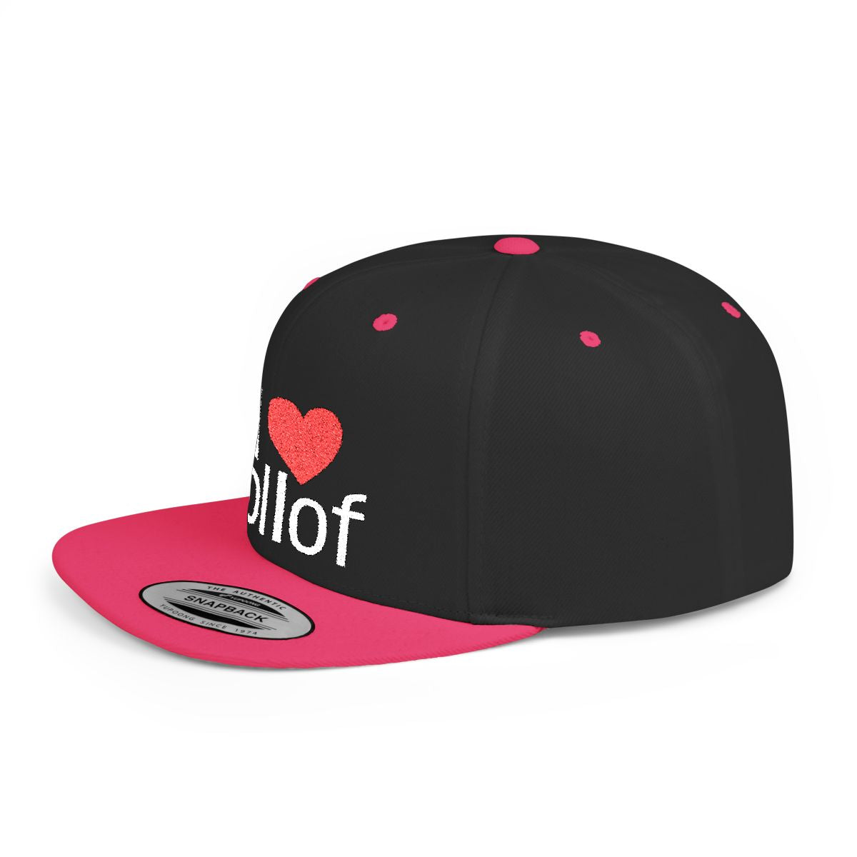 I luv Jollof Flat Bill Snapback Hat, Embroidered Adjustable One Size Cap