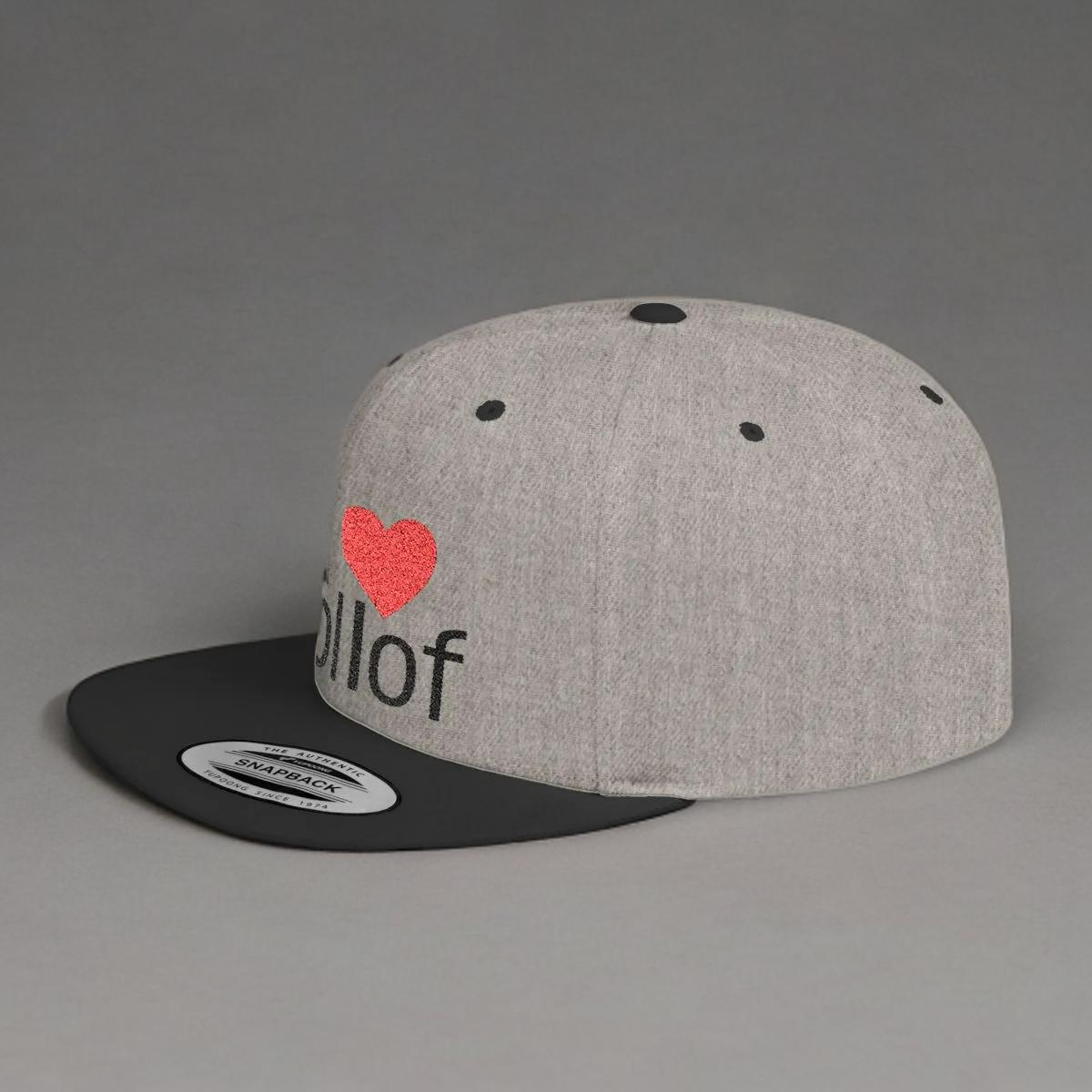 I luv Jollof Flat Bill Snapback Hat, Embroidered Adjustable One Size Cap