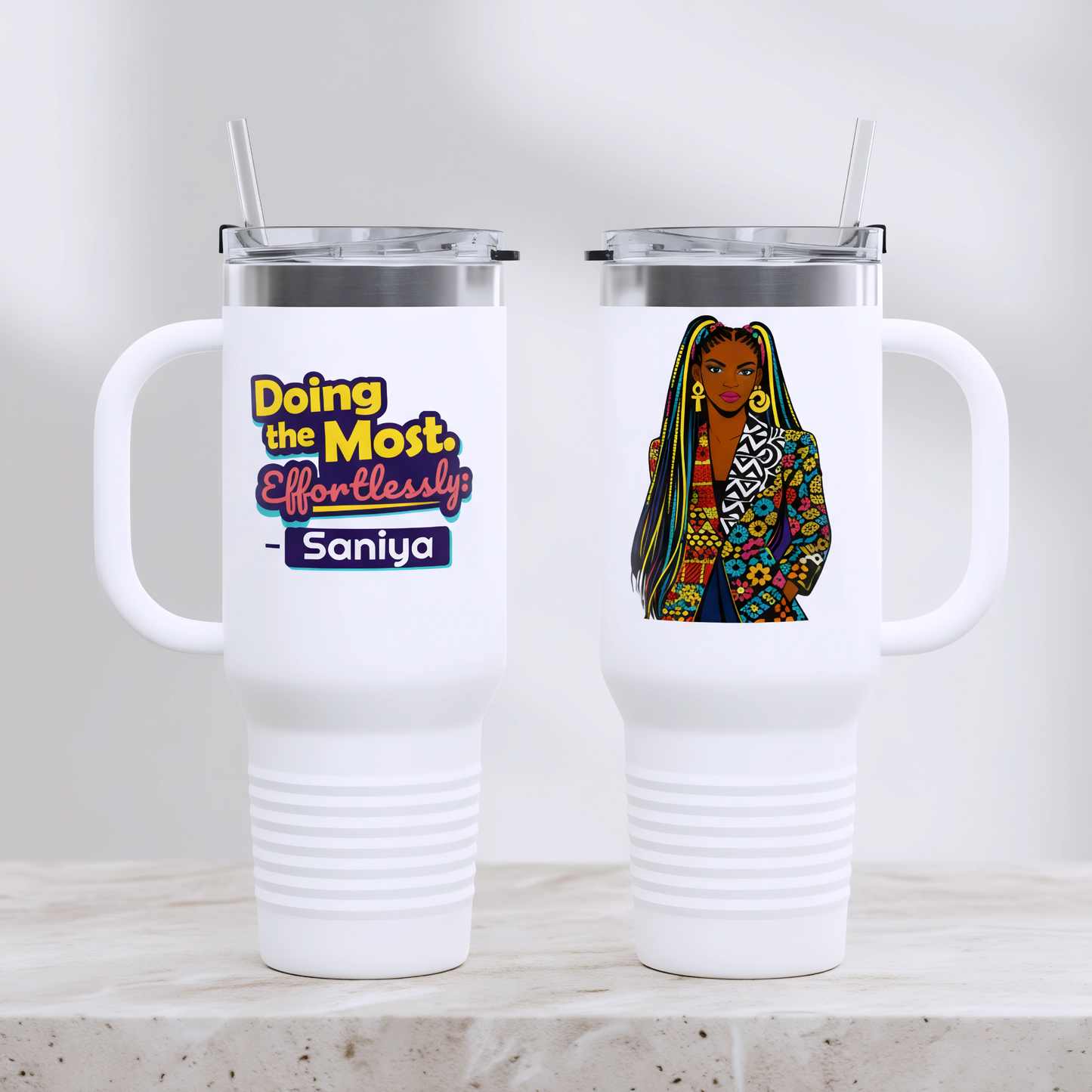 Effortless Personalized Insulated Travel Mug, 40oz - Stylish Travel Companion, Premium Coffee Mug, Perfect for Road Trips, Gifts for Her