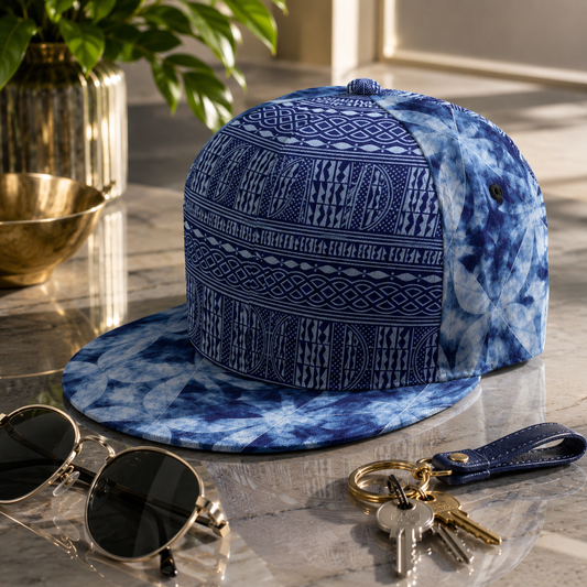 Adjustable Ndop Tie Dye Print Snapback Hat, African Baseball Cap