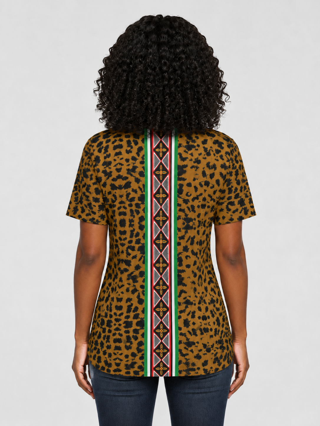 Hok Lady Unisex Athletic Eyebird T-Shirt, Cameroon Toghu Design, Ready to Ship  All-Over Print T-Shirt
