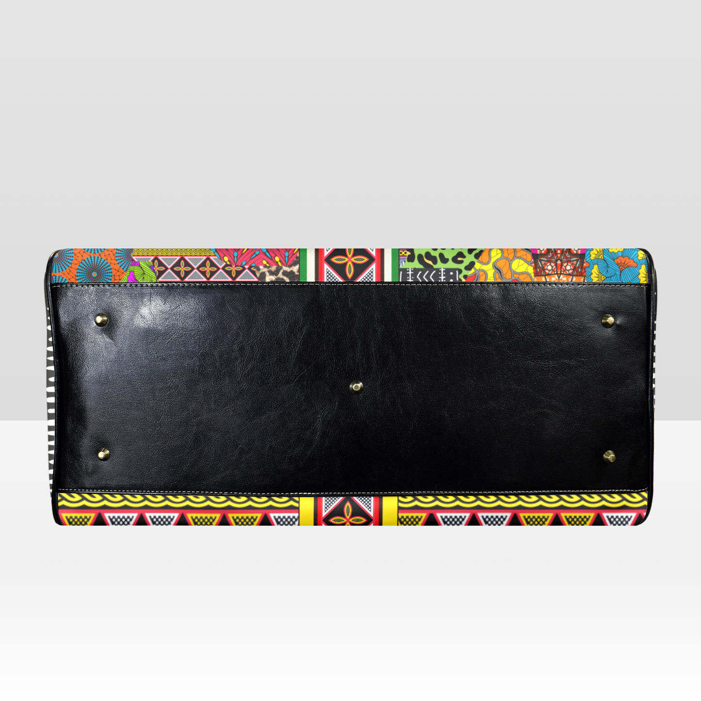 NEW Vegan Leather Ankara and Toghu Print Travel Bag, two-sided design